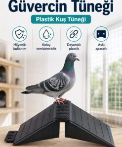 mutlu tavukçuluk 1 Adet Güvercin Tüneği Siyah Plastik Askı Aparatlı Duvar Tipi Tünek Kuş Konma Dinlenme Aparatı