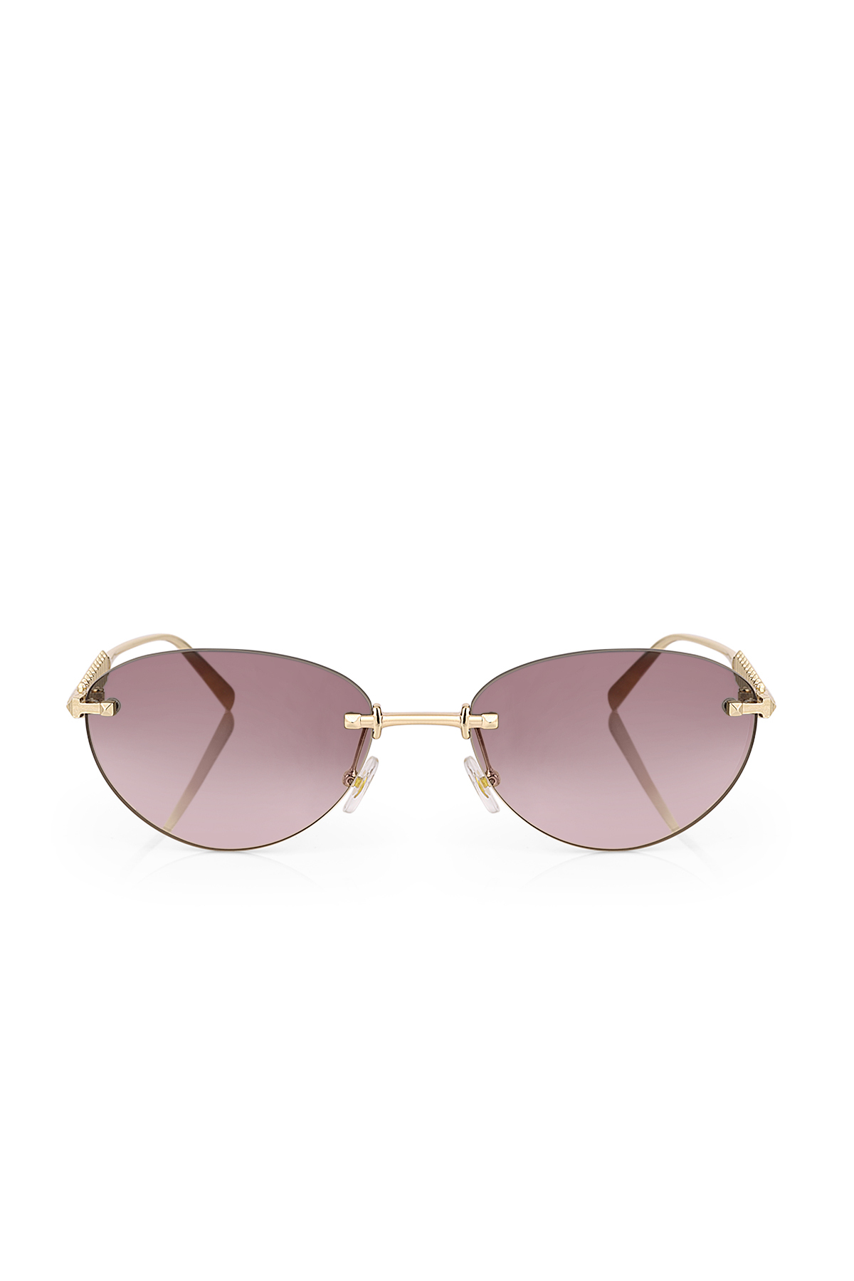 polo air UV400 Korumalı Çerçevesiz Cat Eye Kadın Güneş Gözlüğü Gold Pembe Renk PLG-2122C4 - Görsel 3
