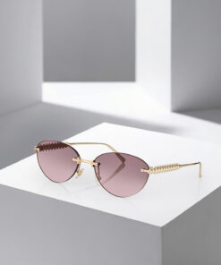 polo air UV400 Korumalı Çerçevesiz Cat Eye Kadın Güneş Gözlüğü Gold Pembe Renk PLG-2122C4