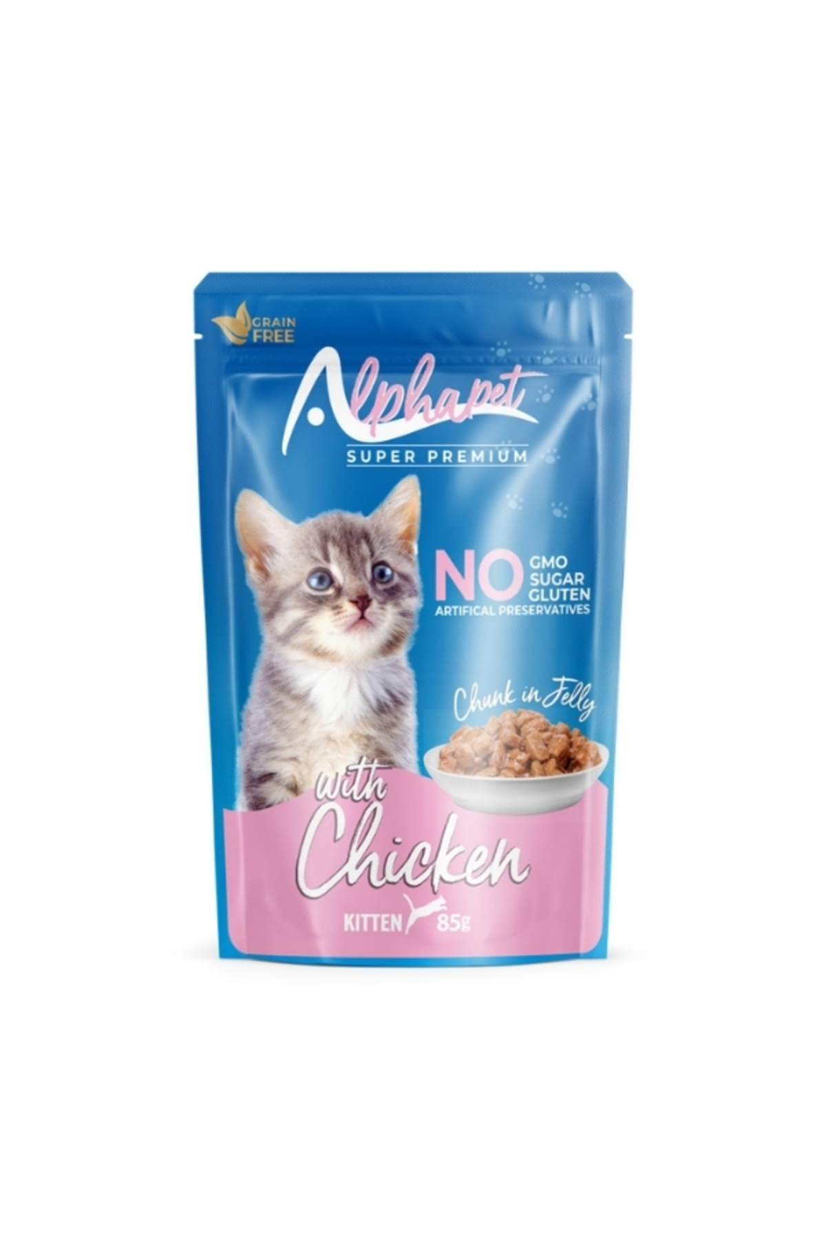 ALPHAPET Jöle İçinde Parça Tavuk Etli Pouch Yavru Konserve Kedi Maması 85 Gr 1 Adet