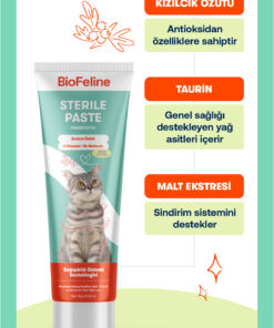 BioFeline Tüy ve Sindirim Hassasiyeti Azaltıcı Kısır Kediler İçin Multivitamin Malt Macunu 30 g | Deneme Boy - Görsel 3