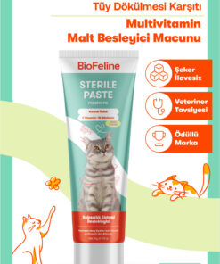 BioFeline Tüy ve Sindirim Hassasiyeti Azaltıcı Kısır Kediler İçin Multivitamin Malt Macunu 30 g | Deneme Boy - Görsel 2