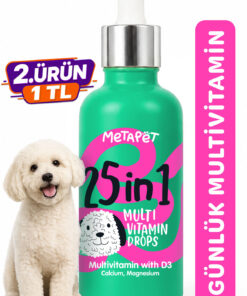 Metapet Köpekler Için Premium Multivitamin Damla, Eklem Destekleyici, C Ve D Vitaminleri, 50 ml