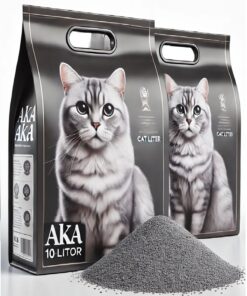 AKACAT 0 Topaklanan Koku Hapseden, Tozsuz Sodyum Karbonlu Bentonit Kedi Kumu 2x10 Lt