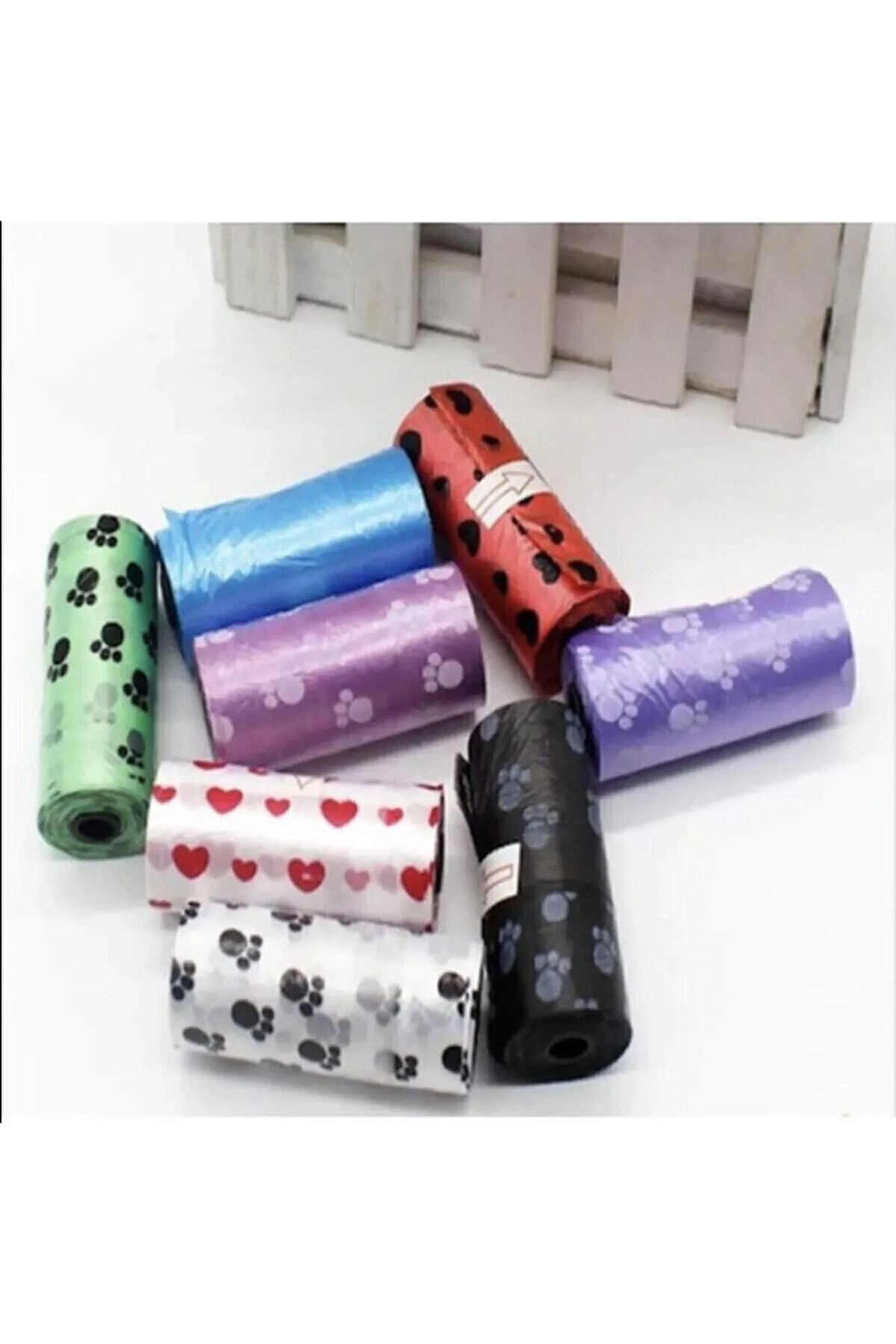 mywarehouse Evcil Hayvanlar Için Pati Desenli Kedi Köpek Kaka Poşeti Torbası 4 Adet Toplam 60 Adet - Görsel 3