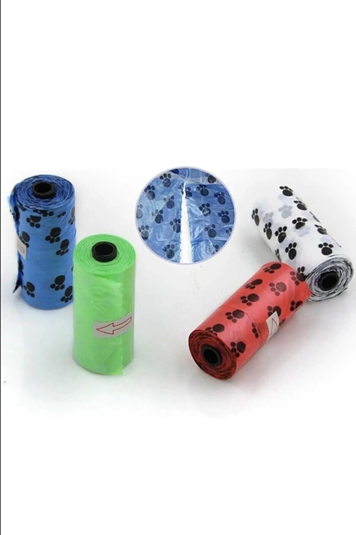 mywarehouse Evcil Hayvanlar Için Pati Desenli Kedi Köpek Kaka Poşeti Torbası 4 Adet Toplam 60 Adet