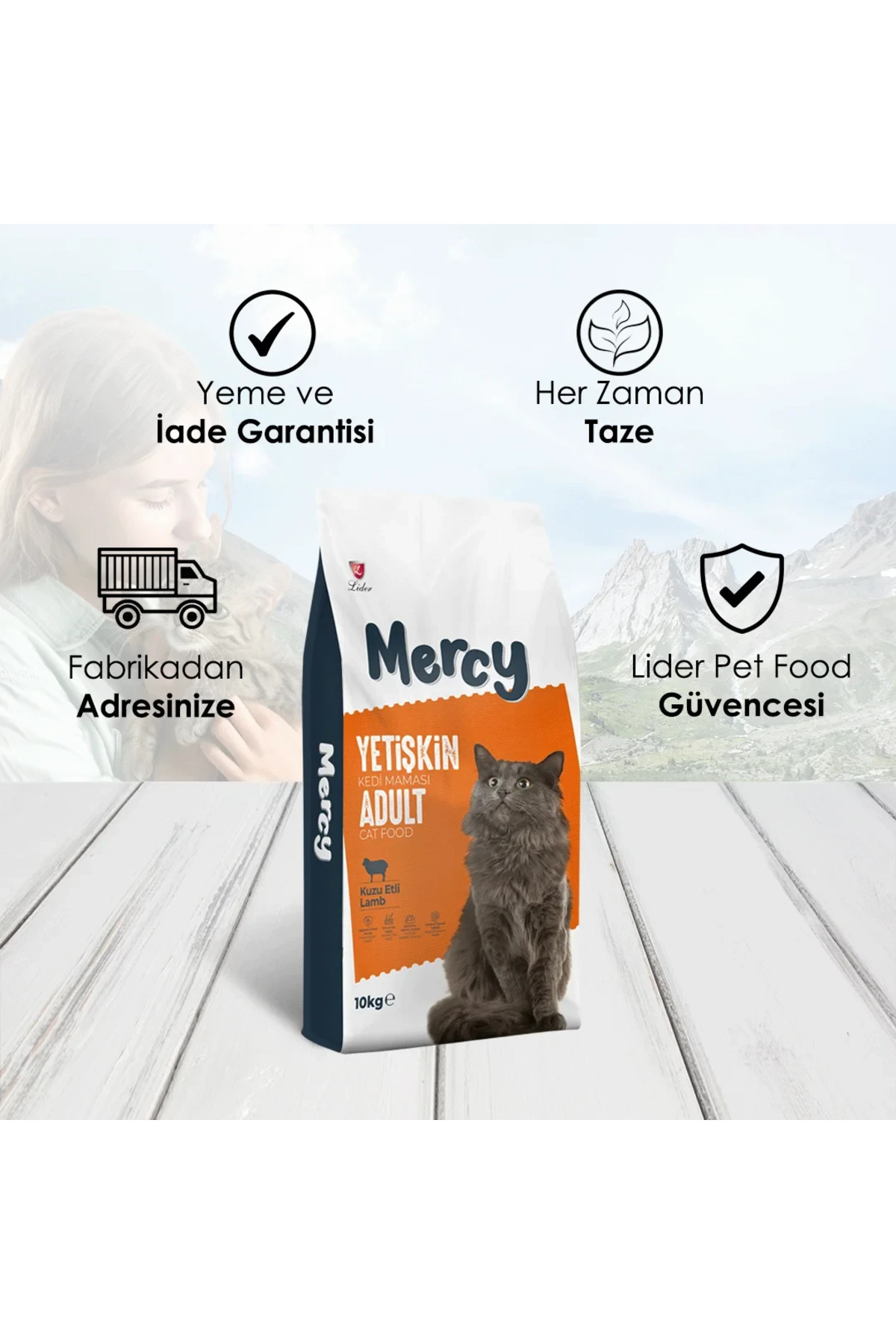 Mercy Kuzu Etli Yetişkin Kedi Maması 10 Kg - Görsel 3