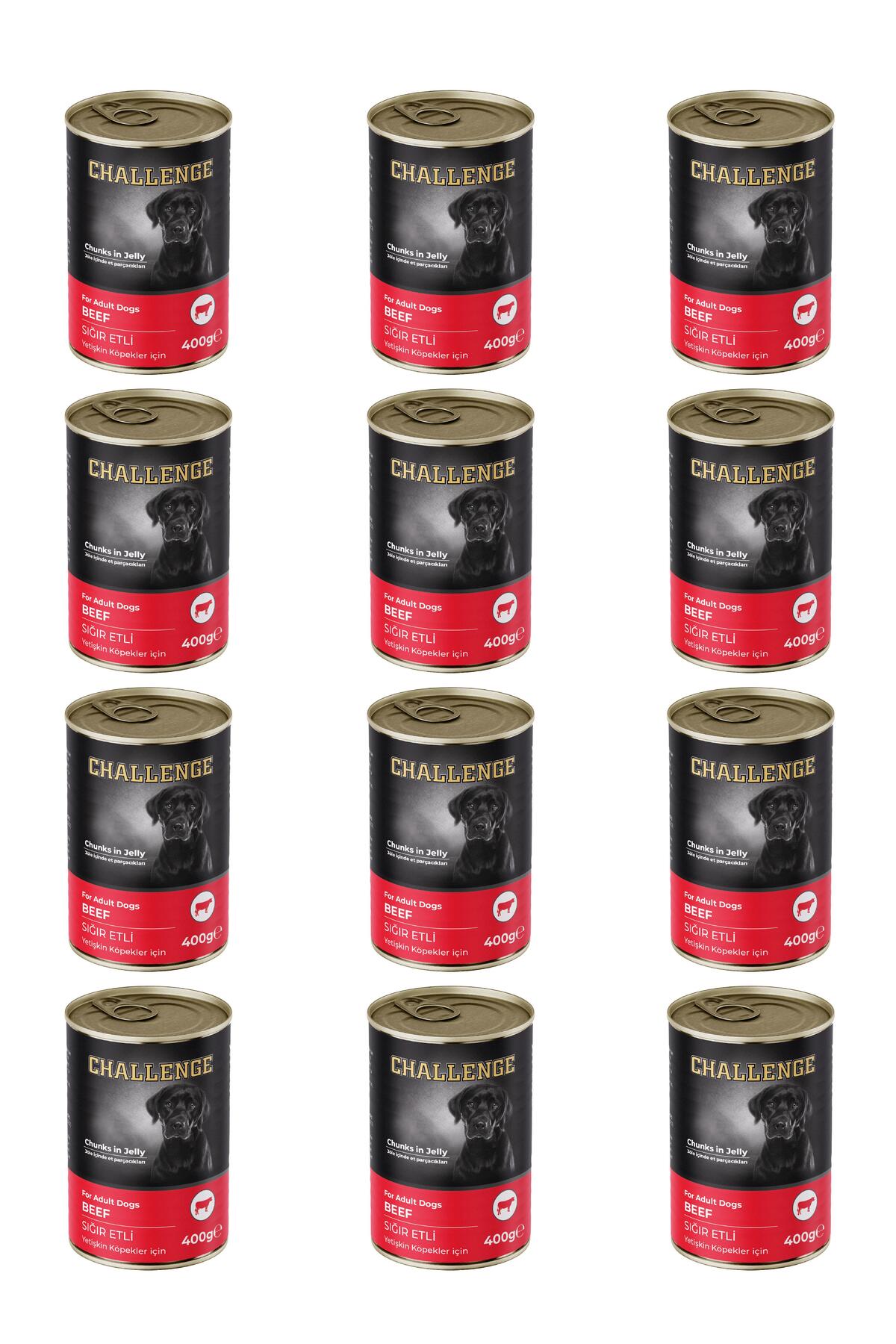 Challenge Sığır Etli Yetişkin Köpek Konservesi 400 grX12Adet