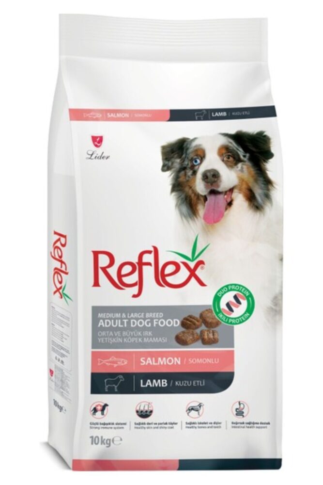 Reflex Duo Proteinli Somonlu ve Kuzu Etli Orta ve Büyük Irk Yetişkin Köpek Maması 10 kg -TY5608083