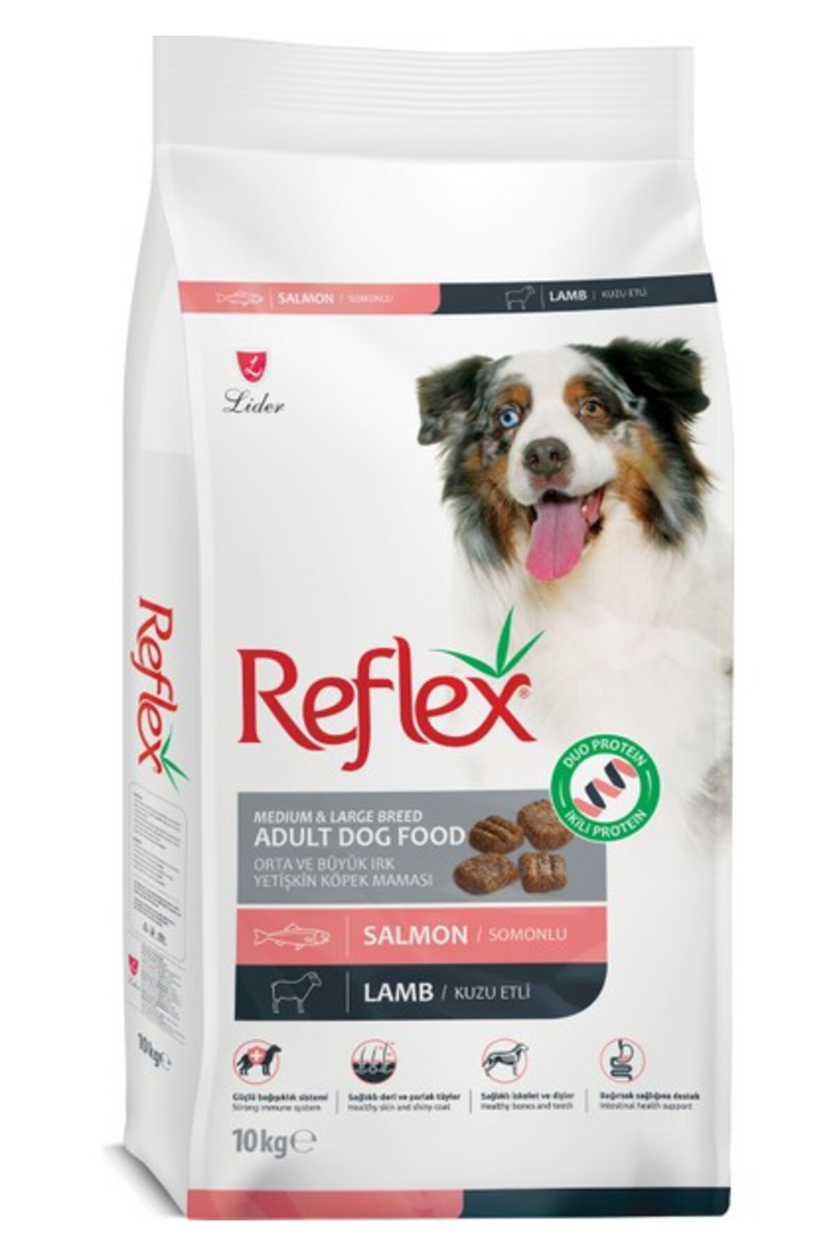 Reflex Duo Proteinli Somonlu ve Kuzu Etli Orta ve Büyük Irk Yetişkin Köpek Maması 10 kg -TY5608083