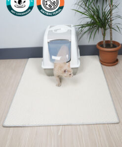 EvaCat 75x55 Cm Beyaz Kedi Tuvaleti Kumu Paspası Kedi Matı Görsel Temsilidir