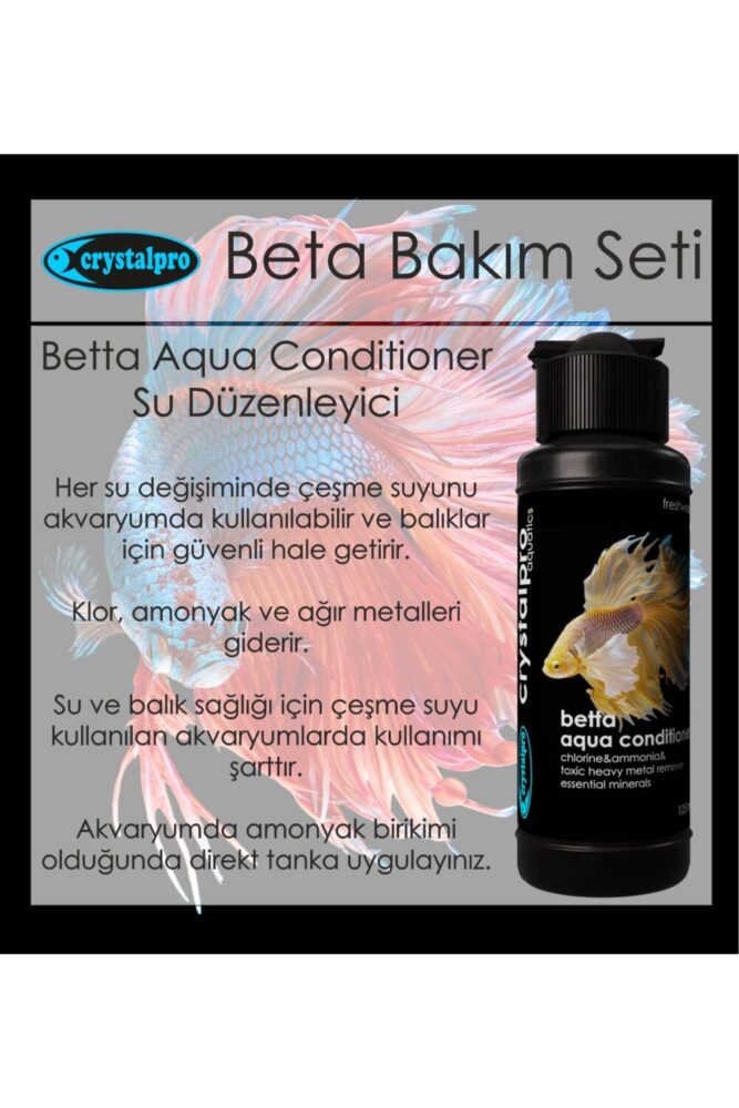 Crystalpro Beta Bakım Seti - Betta Minerals Ve Betta Aqua Conditioner Su Düzenleyici Ikili Set 2x125ml - Görsel 2