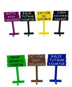 Alternative view of baskıhomed - Akvaryum Dekoru 7'Li Tabela Set-Akvaryum Balık Dekor-Balık Tutmak Yasak