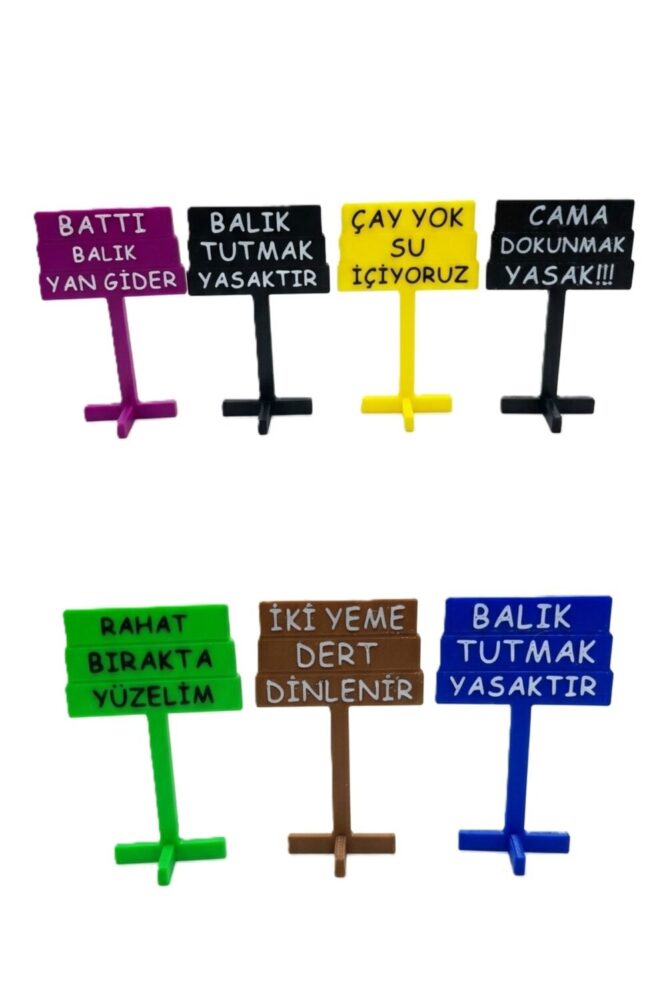 baskıhomed - Akvaryum Dekoru 7'Li Tabela Set-Akvaryum Balık Dekor-Balık Tutmak Yasak - Görsel 2