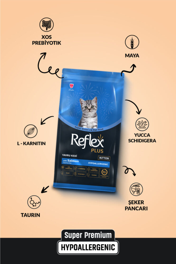 Reflex Plus Hipoalerjenik Somonlu Yavru Kedi Maması 1,5 kg - Görsel 2