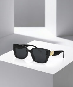 polo air UV400 Korumalı Çiçek Desenli Çerçeve Zarif Gold Detaylı Sap Kadın Güneş Gözlüğü Siyah Renk PLG-2131C1