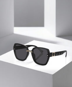 polo air UV400 Korumalı Şık Siyah Gold Detaylı Cat Eye Kadın Güneş Gözlüğü PLG-2128C1