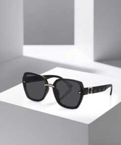 polo air UV400 Korumalı Şık Siyah Gold Detaylı Cat Eye Kadın Güneş Gözlüğü PLG-2128C1
