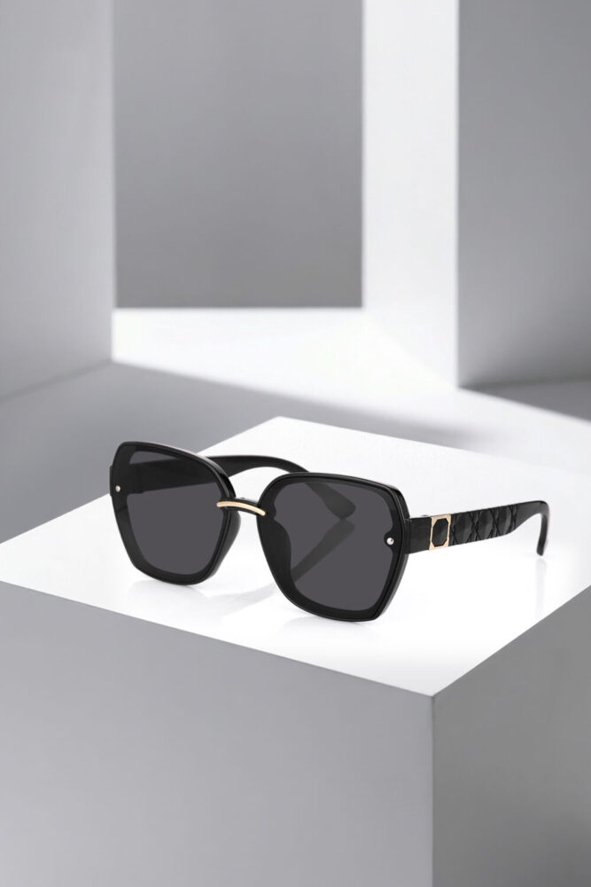 polo air UV400 Korumalı Şık Siyah Gold Detaylı Cat Eye Kadın Güneş Gözlüğü PLG-2128C1