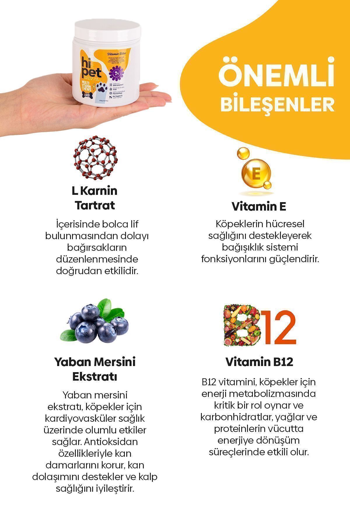 HiPet Multivitamin Çiğnenebilir Tablet - Görsel 3