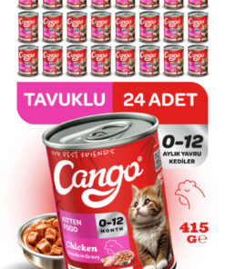 Cango Yavru Yaş Kedi Maması Tavuklu 415Gr 24Lü