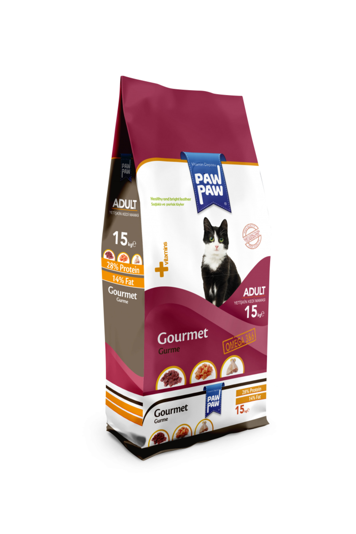 Paw Paw Gourmet Gurme Yetişkin Kedi Maması 15 KG