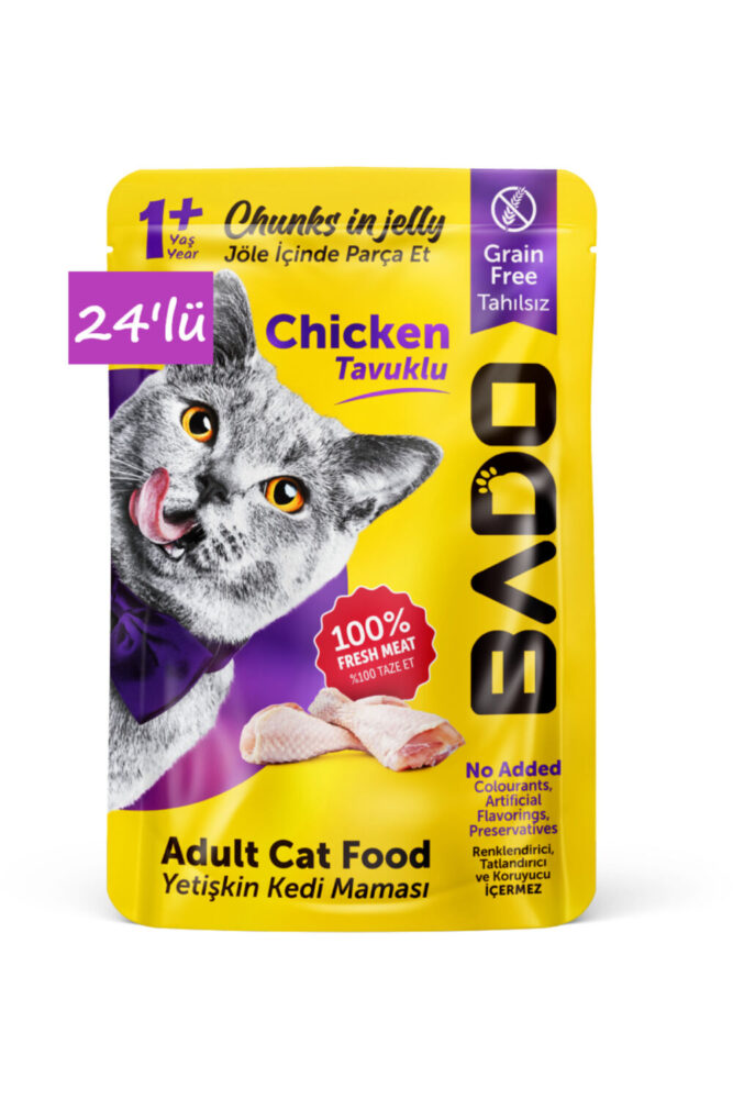 Bado Yetişkin Yaş Kedi Maması Tavuk Etli 85Gr 24'lü - Görsel 2