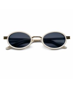Sun Pearl LUNA Round Güneş Gözlüğü Unisex Beyaz Oval Çerçeveli / - Görsel 3