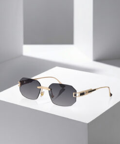 polo air UV400 Korumalı Geometrik Çerçevesiz Kadın Güneş Gözlüğü Siyah Gold Renk PLG-2123C1