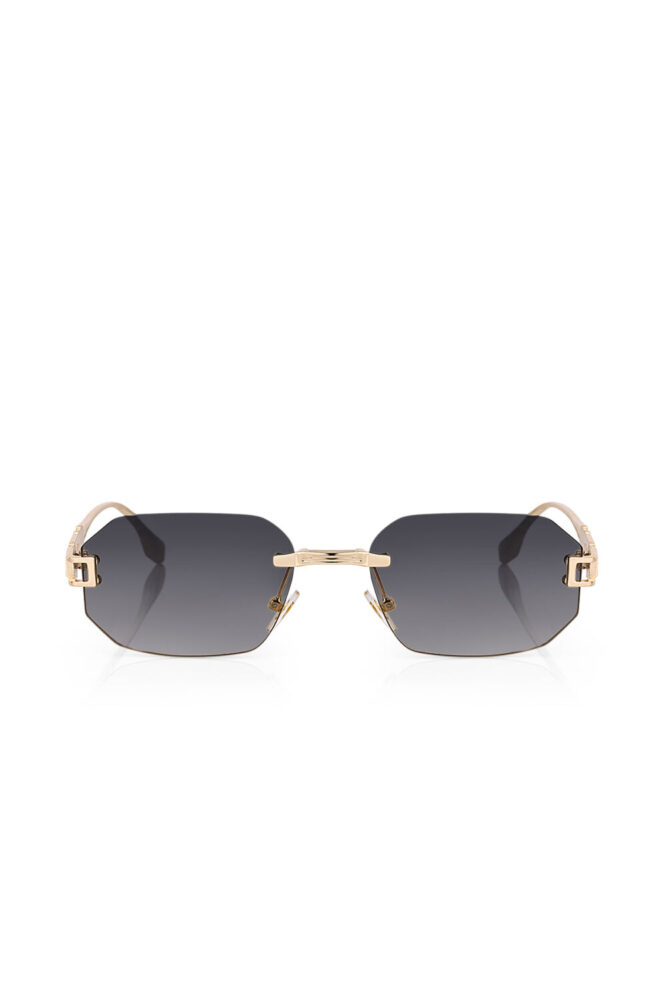 polo air UV400 Korumalı Geometrik Çerçevesiz Kadın Güneş Gözlüğü Siyah Gold Renk PLG-2123C1 - Görsel 3