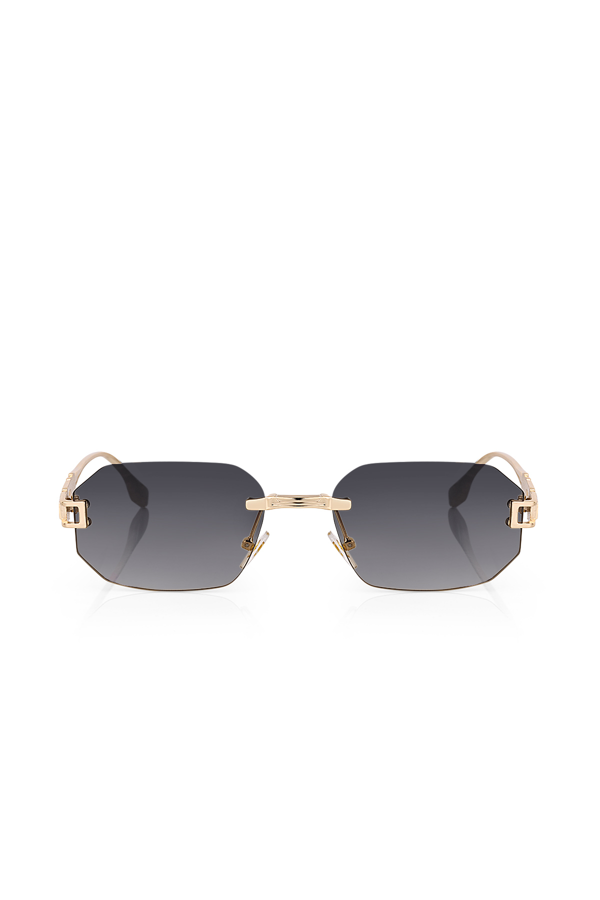 polo air UV400 Korumalı Geometrik Çerçevesiz Kadın Güneş Gözlüğü Siyah Gold Renk PLG-2123C1 - Görsel 3
