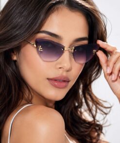 Nilu Moda KADIN KRİSTAL KABARTMALI FFİRST CATEYE GÜNEŞ GÖZLÜĞÜ