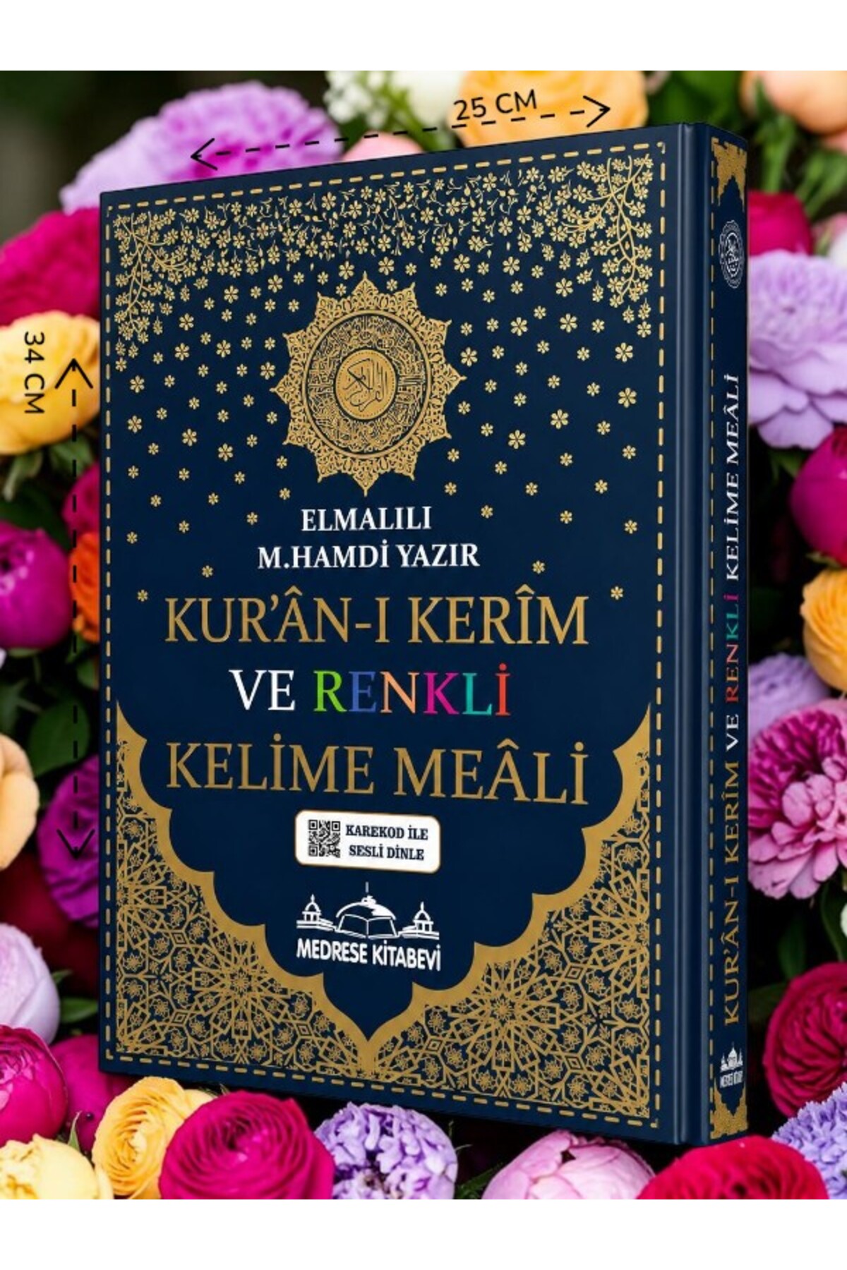 Medrese Kitab Evi Kuranı Kerim Kelime Meali 8 Özellikli Türkçe Satır Arası Büyük Cami Boy 25x34 Mavi