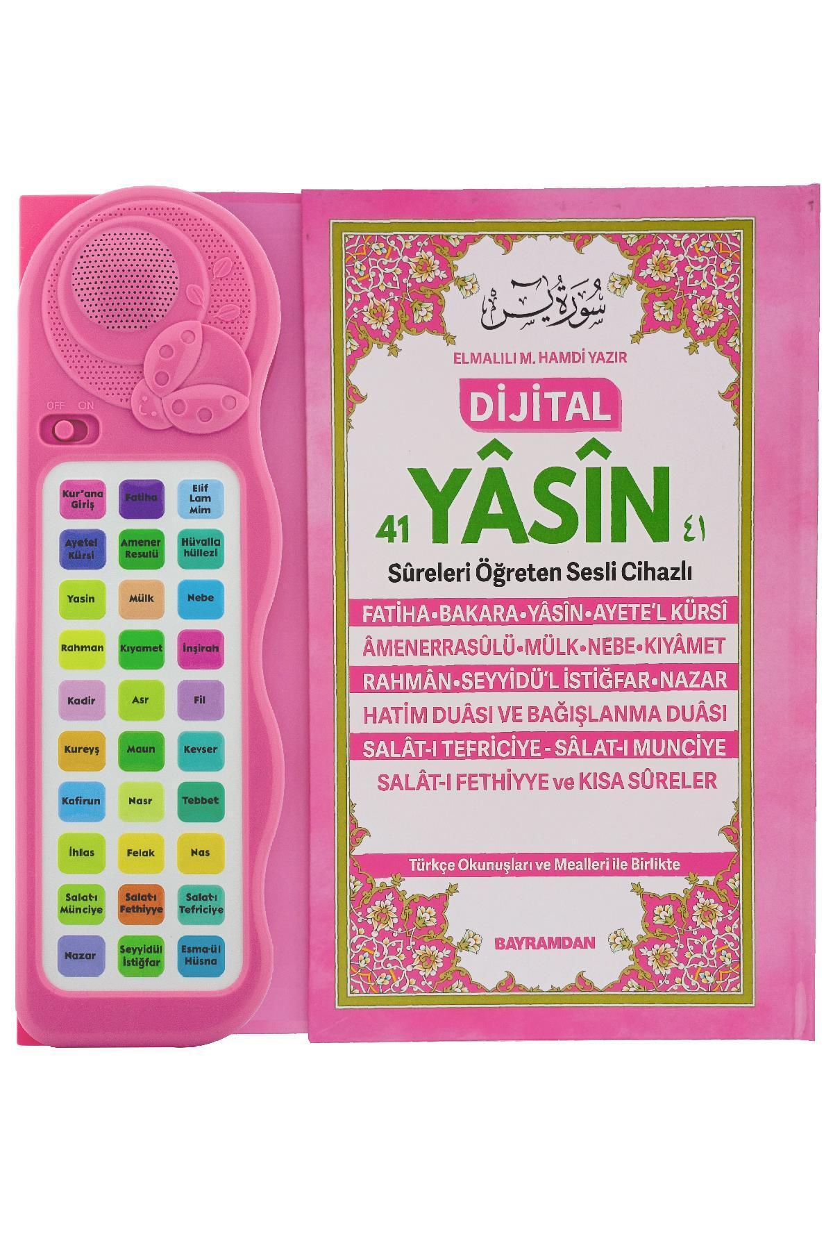 Bayramdan Sesli Yasini Şerif Ögreten Cihaz Sesli Yasin Kitaplı Pembe