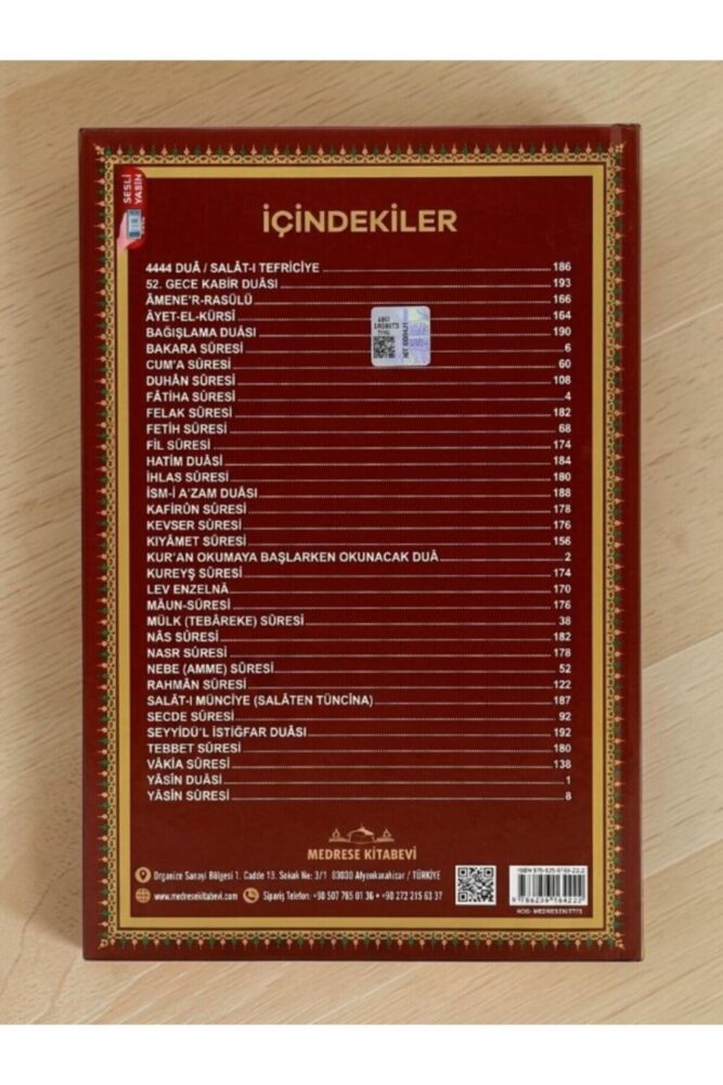 Medrese Kitab Evi Yasin kitabı iri yazılı yasin cüzü 192 sayfa Orta boy 41 yasin mevlüd kitabı isimli mevlid hediyeliği yasin kitabı - Görsel 3
