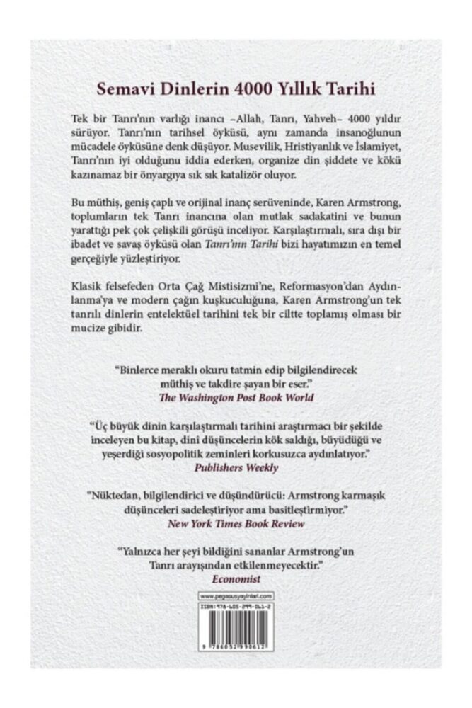 Pegasus Yayınları Tanrı'nın Tarihi: İslam, Hristiyanlık Ve Yahudiliğin 4000 Yıllık Tarihi - Karen Armstrong - Görsel 2