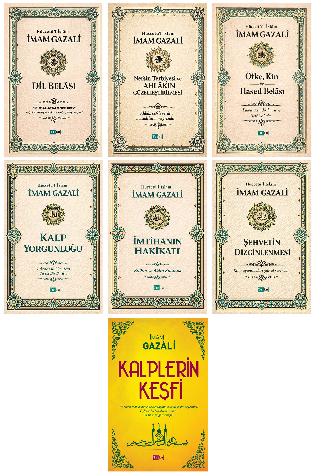 Tutku Yayınevi Gazali Seti - 7 Kitap - Dil Belası - Nefsin Terbiyesi