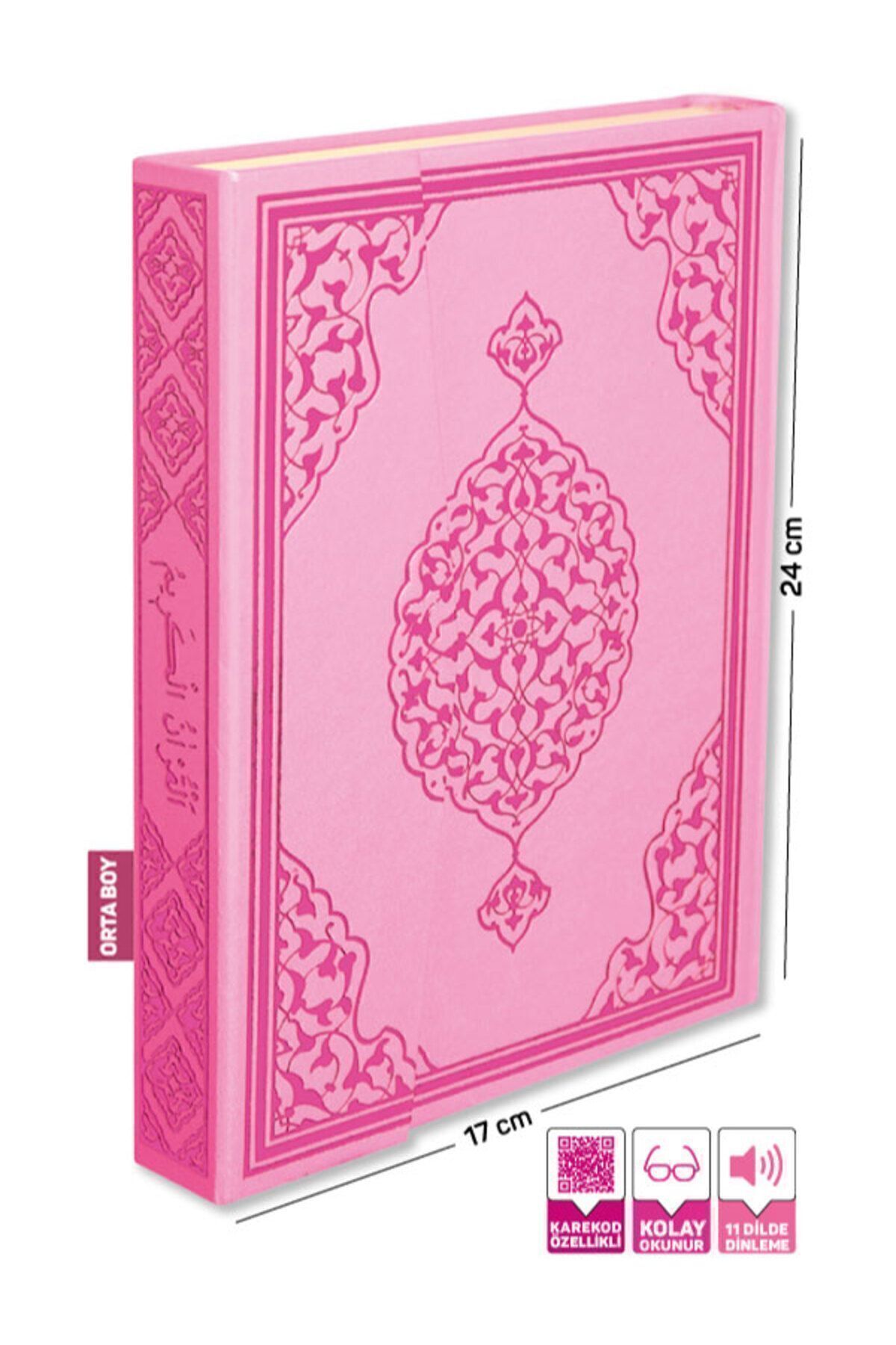Merve Yayınları Kuranı Kerim Bilgisayar Hatlı Orta Boy Pembe Renk