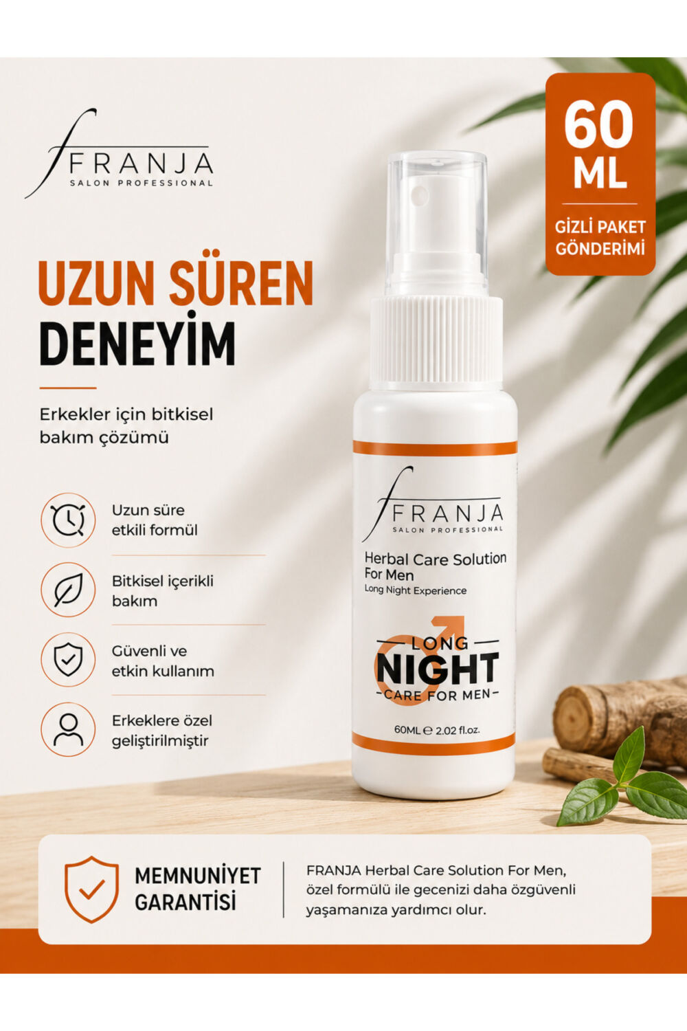Franja Erkek bakım uzun deneyim sprey 60 ml - Görsel 3