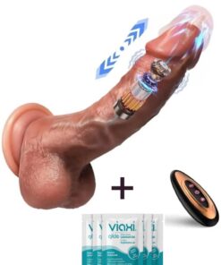 Greenport Isıtmalı Uzaktan Kumandalı Titreşimli Yapay Dildo Penis Ve ileri Geri Rotasyon Vibratör 10 Mod 22 Cm