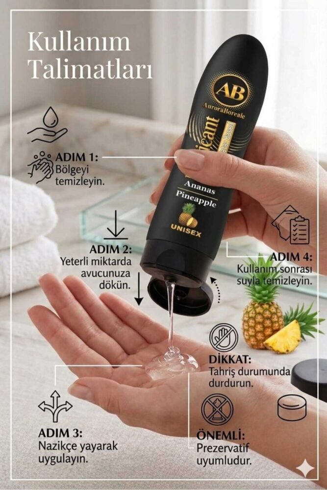 Ananas Aromalı Yenilebilir Kayganlaştırıcı Jel Lubricant Gel 250 ML 2 li Set - Görsel 2