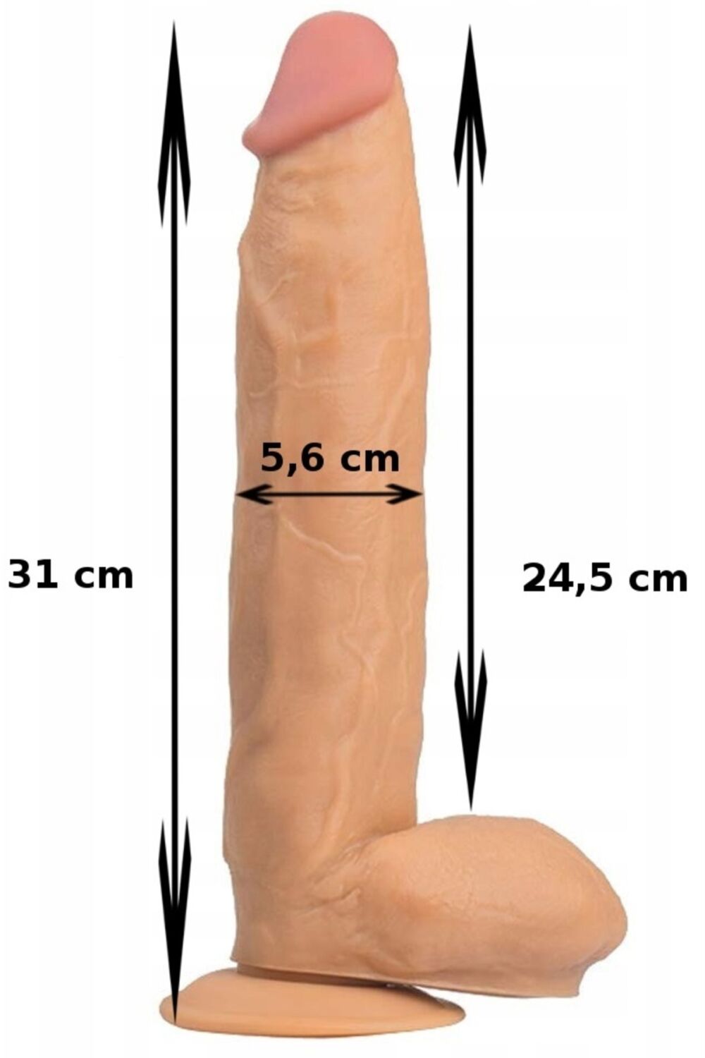 Lolita Shop Kalın Damarlı Ultra Büyük Gerçekçi Güçlü Vantuzlu 30 Cm Süper Tam Realistik Penis Dildo - Görsel 3