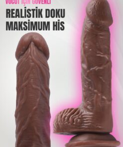 Alternative view of Lolita Shop Ultra Gerçekçi Ten Dokusunda Güçlü Vantuzlu 18 Cm Melez Penis Damarlı Testisli Realistik Dildo