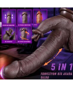 Alternative view of Lolita Shop 5in1 Rotasyonlu İleri Geri Dil Yalama Titreşimli Dildo Isıtmalı Kumandalı 23,5 Cm Realistik Vibratör