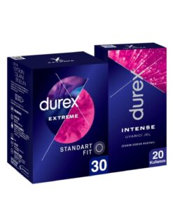 Durex Extreme Geciktiricili ve Tırtıklı Prezervatif 30'lu + Durex Intense Uyarıcı Jel 10ml