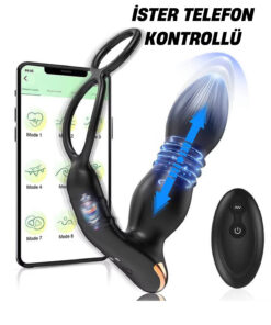 Alternative view of TOYZNTOYZ Garantili Yüksek kalite Uzaktan Kontrollü Teleskopik Boşaltma Masaj Erkek Anal Vibratör Dildo