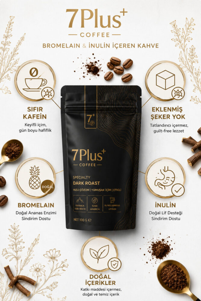 7PLUS 7PLUS Inülin Ve Bromelain Coffee - 100gr - Görsel 2