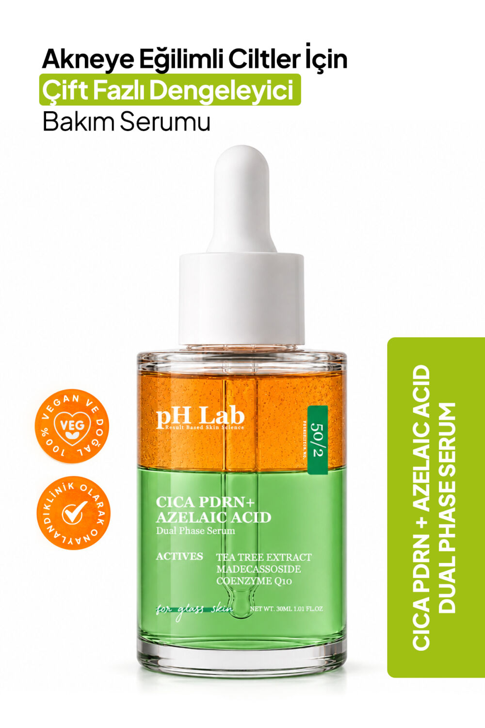Ph Lab PhLab Akneye Eğilimli Ciltler için CİCA + AZELAIC ACID Çift Fazlı Dengeleyici Serum