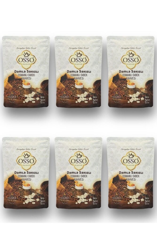 Osso 6'li Damla Sakızlı Osmanlı Dibek Kahvesi(6X200=1200gr)