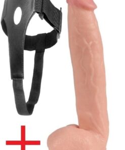 Lolita Shop Belden Bağlamalı Ultra Gerçekçi Soft Dokuda 30 Cm Kalın Kemerli Penis Vantuzlu Realistik Takma Dildo